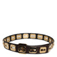 Dolce & Gabbana Dark Brown Leather Gold Rotating Buckle Belt
