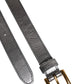 Dolce & Gabbana Silver Logo Engraved Metal Waist Buckle Belt