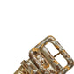 Dolce & Gabbana Gold Spotted Jacquard Fabric Wide Waist Belt