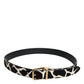 Dolce & Gabbana Brown White Pony Leather Metal Buckle Belt