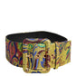 Dolce & Gabbana Multicolor Floral Jacquard Wide Waist Belt