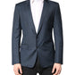 Dolce & Gabbana Blue Single Breasted Men Coat MARTINI Blazer