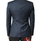 Dolce & Gabbana Blue Single Breasted Men Coat MARTINI Blazer