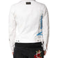 Dolce & Gabbana White Graffiti Cotton Stretch Denim Jacket