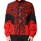 Dolce & Gabbana Red Leopard Nylon Bomber Full Zip Jacket
