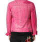 Dolce & Gabbana Pink Crystal Embellished Cotton Denim Jacket