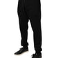 Dolce & Gabbana Black Cotton Mid Waist Jogger Sweatpants Pants
