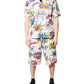 Dolce & Gabbana White Cartoon Print Cotton Men Pajama Set Sleepwear