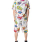 Dolce & Gabbana White Cartoon Print Cotton Men Pajama Set Sleepwear