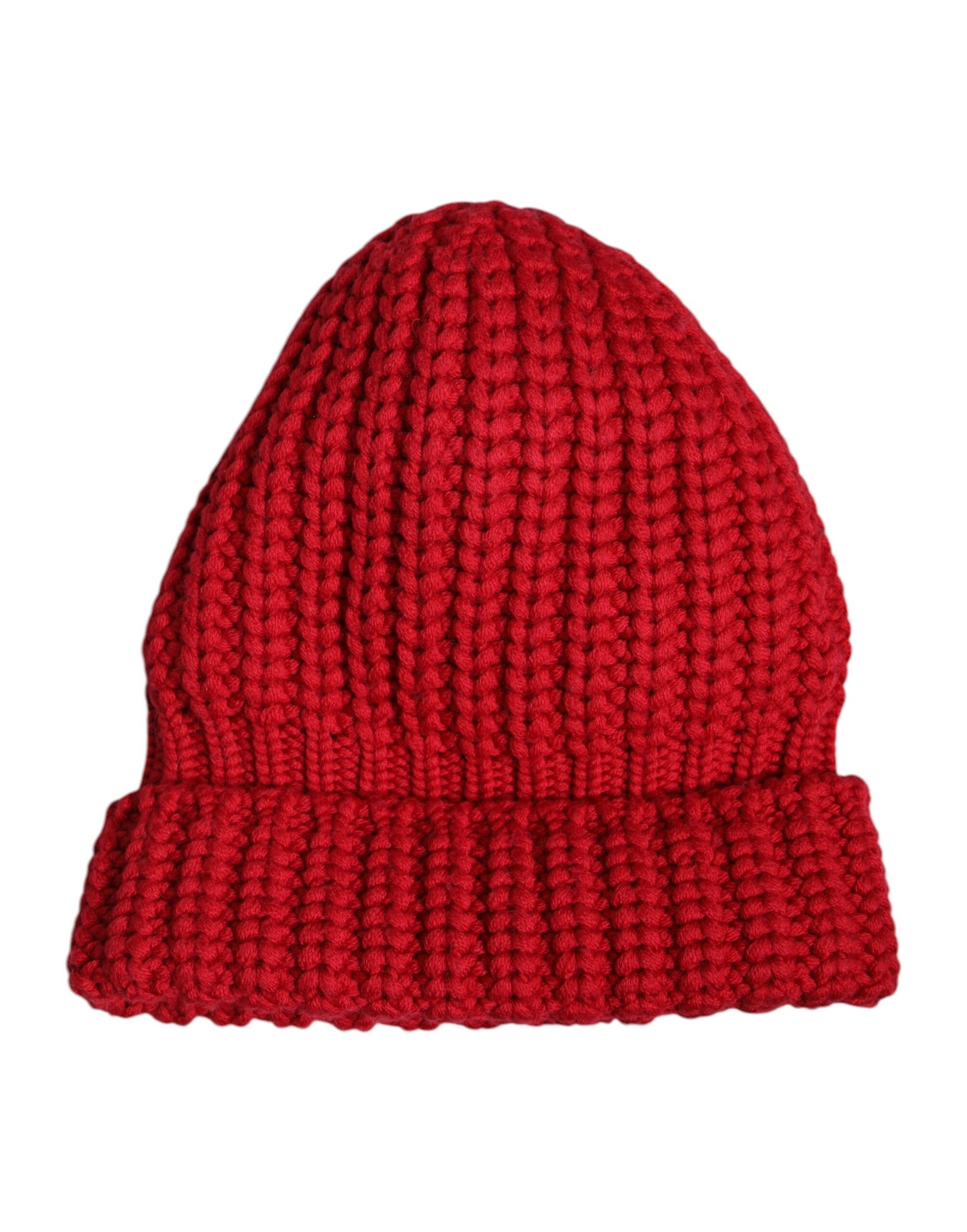 Dolce & Gabbana Red Solid Wool Knitted Winter Beanie Hat