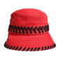 Dolce & Gabbana Red Lace Polyester Wide Brim Bucket Hat