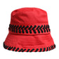 Dolce & Gabbana Red Lace Polyester Wide Brim Bucket Hat