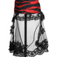 Dolce & Gabbana Black Red Stripes Lace Tulle Bucket Hat