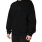 Dolce & Gabbana Black Cotton DG Crew Neck Pullover Sweater