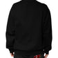 Dolce & Gabbana Black Cotton DG Crew Neck Pullover Sweater