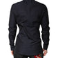 Dolce & Gabbana Black Cotton GOLD Men Dress Formal Shirt