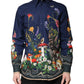 Dolce & Gabbana Blue Rabbit Print Long Sleeve Shirt