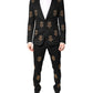 Dolce & Gabbana Black Bee Crown Embroidery 2 Piece Suit