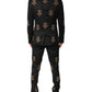 Dolce & Gabbana Black Bee Crown Embroidery 2 Piece Suit