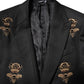 Dolce & Gabbana Black Bee Crown Embroidery 2 Piece Suit