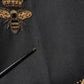 Dolce & Gabbana Black Bee Crown Embroidery 2 Piece Suit