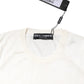 Dolce & Gabbana White Silk Round Neck Sleeveless Tank Top