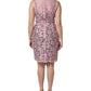 Dolce & Gabbana Pink Floral Lace Sleeveless Sheath Dress