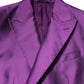Dolce & Gabbana Purple Double Breasted Men Suit Coat Blazer