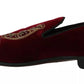 Dolce & Gabbana Bordeaux Velvet Loafers Gun Horseshoe Shoes