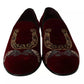 Dolce & Gabbana Bordeaux Velvet Loafers Gun Horseshoe Shoes