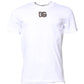 Dolce & Gabbana White Cotton DG Embroidery Crew Neck T-shirt