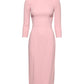 Dolce & Gabbana Pink Viscose 3/4 Sleeves Sheath Midi Dress