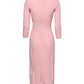 Dolce & Gabbana Pink Viscose 3/4 Sleeves Sheath Midi Dress