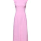 Dolce & Gabbana Pink Wool Sleeveless Sheath Midi Dress