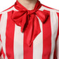 Dolce & Gabbana Red White Stripes Ascot Collar Blouse Top