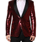 Dolce & Gabbana Red SICILIA Sequin Embellish Blazer Jacket