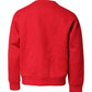 Dolce & Gabbana Red Embossed Logo Cotton Crew Neck Sweater