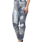 Dolce & Gabbana Blue Washed Print High Waist Denim Jeans