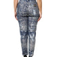 Dolce & Gabbana Blue Washed Print High Waist Denim Jeans
