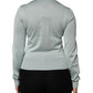 Dolce & Gabbana Light Green Silk Button Down Cardigan Sweater