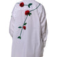 Dolce & Gabbana White Cotton Floral Appliques Dress Shirt Top