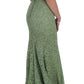 Dolce & Gabbana Elegant Green Floral Lace Maxi Dress