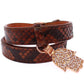 Nialaya Chic Snakeskin Leather & Gold Cuff Bracelet