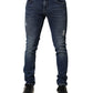 Dolce & Gabbana Blue Washed Skinny Cotton Denim Jeans