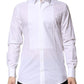 Dolce & Gabbana White Bib Cotton Poplin GOLD Formal Shirt