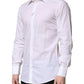 Dolce & Gabbana White Cotton GOLD Long Sleeves Formal Shirt
