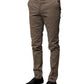 BENCIVENGA Brown Cotton Tapered Formal Dress Pants