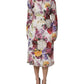 Dolce & Gabbana Multicolor Floral Long Sleeve A-line Dress
