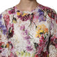 Dolce & Gabbana Multicolor Floral Long Sleeve A-line Dress