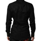 Dolce & Gabbana Black Cotton GOLD Long Sleeves Dress Shirt